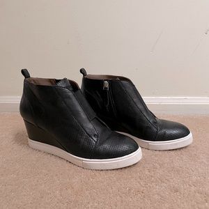 Paolo Platform Shoes Black Perforated Nappa Size 7 1/2